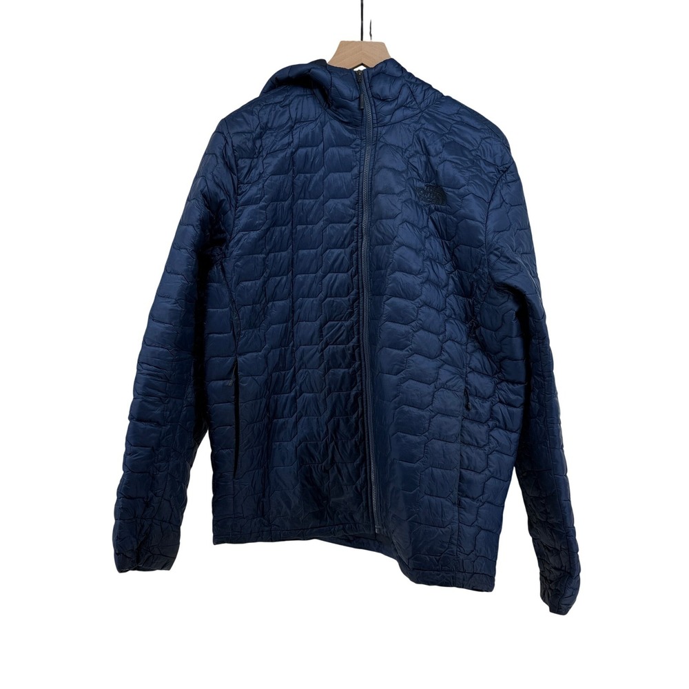 Men's The North Face ThermoBall Hooded Jacket Navy L Insulated - Picture 2 of 16